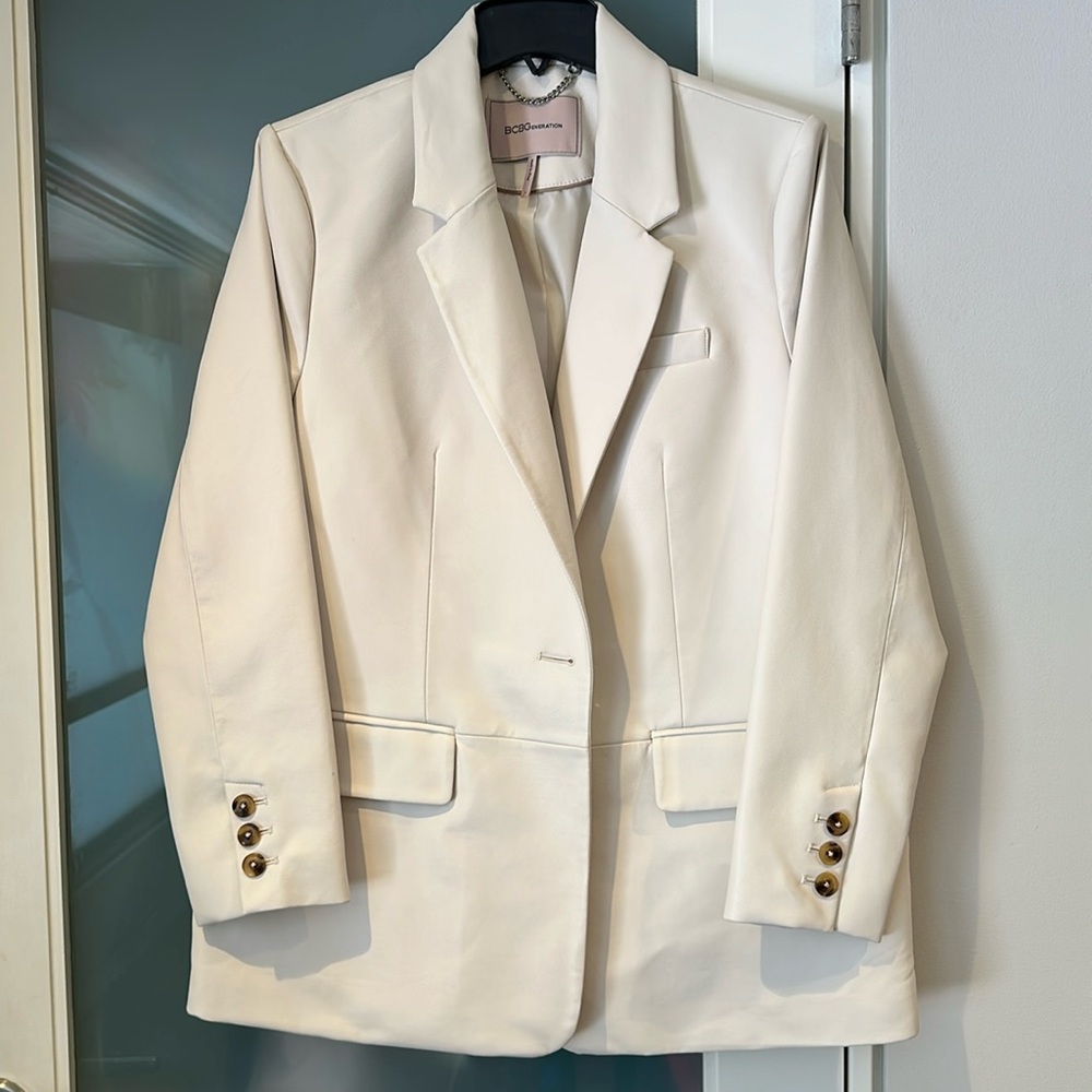 Never worn white leather blazer - perfect bridal jacket